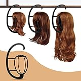 Czemo 3 Stück Perückenständer Set Tragbare Falten Plastik Perückenhalter Beweglicher Perücke-Standplatz Perücke Trockner Perückenkopf Faltbar