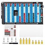 GeeekPi MEGA 2560 R3 Terminal Block Breakout Board HAT with Reset Button and LED Indicator, GPIO Expansion Board Breakout Module for Arduino MEGA 2560 R3