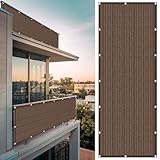 Sonnensegel Rechteckig mit Ösen Atmungsaktiv 480 x 510 cm Rechteckig Atmungsaktiv 98% UV Schutz Balkon Schattenspender inkl Befestigungsseile für Garten Camping, braun