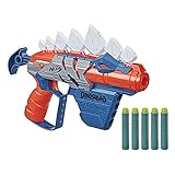 NERF DinoSquad Stego-Smash Dart-Blaster, 4-Dart Aufbewahrung, Spannhebel, 5 NERF Darts, Dinosaurier Design, Stegosaurus-Zacken