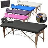 Beltom Mobile Massagetisch Massageliege Massagebank 2 zonen klappbar THERAPIELIEGE +TA. - Schwarz