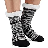 SockWaddles Kuschelsocken Herren, Thermosocken, Stoppersocken, Hüttensocken, Flauschige Hausschuhsocken Weihnachtssocken, Weihnachts Geschenke für Männer, Größe 39-46