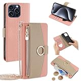 Hülle Kompatibel mit Samsung Galaxy S7 Edge / G9350 Lanyard-Reißverschluss-Geldbörse【3 Kartenfächer】【Magnetverschluss】 PU-Leder-Klappständer Pink