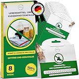 JALAWANGO 2in1 Mottenfalle Lebensmittel & Kleidermotten [8 STK]| Effektiv & langanhaltend (3-5 Monate)| Kleidermottenfalle Lebensmittelmotten-Falle Mottenschutz gegen Motten f. Kleiderschrank Küche