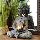INtrenDU INtrenDU – Chinesische Buddha-Figur 31 cm mit Kronleuchter Zen Feng Shui für Innendekoration