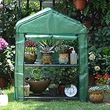 Balkon Gewächshaus Winter mit Regalen 16 Mm Stahlrohr Kunststoffverbinder Gewächshaus Groß Rolltor Geeignet für Gemüse, Pflanzen und Blumen(C,69*49*92cm)