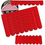 Dachpappe Schindeln Dachpappe für Vogelhaus Dachpappe Selbstklebend 21pcs mini Dachschindeln für Nistkasten Hasenstall Insektenhotel (Rot)