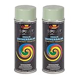 VE-INDUSTRIES Lackspray nach RAL 2er Sparpack Spraydose 400ml Buntlack für Holz, Metall (Weißgrün - RAL 6019)