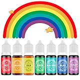 Waysroma Lebensmittelfarbe 7x12ml, hochkonzentriert & zuckerfrei Lebensmittelfarbe Flüssig zum Backen, Kuchen, Macaron, Zuckerguss, Fondant, Kekse, Donuts (Regenbogen)