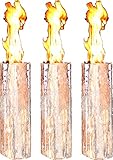 Schwedenfeuer 3 Stück Baumfackel Finnenfackel Gartenfackel Fackel H 60 cm D 15-20 cm