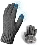 Loowoko Handschuhe Damen Winter mit Fleecefutter, Touchscreen Warme Verdickung Elastischer Handschuhe, Thermo Handschuhe für Damen Herren