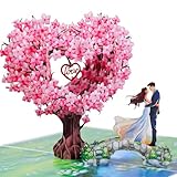 Hochzeitskarte - Karte Hochzeit 3D Liebesbaum, Hochzeitskarte Pop Up Heart for Cards Harte Liebe Karte Hochzeitstag Geburtstagskarte Pop Up Karte Hochzeit