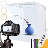 DUCLUS Lichtzelt Fotobox 30x30 cm, Tragbare Lichtbox Fotostudio mit Dimmbare 88 LED Beleuchtung + 6 Hintergrund zum Fotografieren Mini Produkt/Schmuck/Kollektion Modelle...