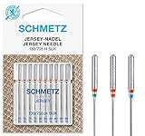 SCHMETZ Nähmaschinennadeln | 10 Jersey-Nadeln | 130/705 H SUK | Nadeldicken 4x 70/10, 4x 80/12 und 2x 90/14 | auf allen gängigen Haushaltsnähmaschinen einsetzbar