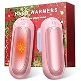 Handwärmer Wiederaufladbar 2er-Set, 7000mAh Elektrische Taschenwärmer mit 3 Heizstufen, Tragbare Magnetische Handwärmer, Wintergeschenk für Damen & Herren, Rosa