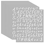 14 Blätter Buchstaben Aufkleber Selbstklebende Vinyl,Weiße Klebebuchstaben Selbstklebend,Wetterfest Alphabet Aufkleber,Nummern Buchstaben Sticker für Postfach,Schilder,Adressnummer,DIY Scrapbooking