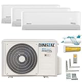 A++/A++/A++ Twin-Rotary Trio Split SelfClean WiFi-Ready Golden-Fin 3x 3,5kW MultiSplit Klimaanlage Klimagerät 3 Innengeräte mit Heizung