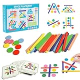 Holzpuzzle für Kinder, Montessori Spielzeug Kleinkinder Geometrische Formen Puzzle, Punkte und Linien Puzzle kinderspiele Kreativ Geschenk für Mädchen Junge 2 3 4 Jahre