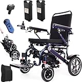 WEYRAL 2025 Neu Elektrorollstuhl Faltbar Leicht, nur 19kg, Doppelbatterie Mit Teleskopdeichselund Bluetooth-Fernbedienung, 500W Farbverlauf Rollstuhl,Flugzeugzulassung