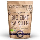 Bio Zimt Kapseln Hochdosiert - 180 Kapseln - Natürlich - Allergenfrei - Vegan - 500 mg Zimt pro Tagesdosierung - Hergestellt mit 100% Reinem Zimt