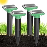 Solar Ultraschall Maulwurf Vertreiber, Maulwurf Vertreiber Testsieger, 4 Stück Maulwurfschreck, IP66 Wasserdichter Maulwurf Vertreiben für Abwehr von Wühlmaus Vertreiben und Erdhörnchen in Rasen
