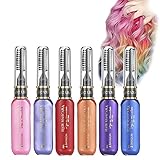 Bestauty Haarkreide für Mädchen, Temporäre Haarfarbe Bunt Haarkreide Kinder Auswaschbar Ungiftig für Haar Mascara Augenbrauen, fit Damen Oktoberfest Halloween Cosplay Party (6 Farben Set-B)