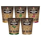 Magna Premium Wood Chips Set - 3,75 KG - Räucherchips, Smokerchips - 100% Natürlich - für Holzkohlegrill, Elektrogrill, Gasgrill in Räucherbox (Holz (verschieden))