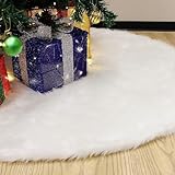 Weihnachtsbaum Decke,120cm Weihnachtsbaum Rock,Runde Form Christbaumständer Teppich,Weiß Plüsch Christbaumdecke,Unterlegdecke Baumdecke,Weihnachten Baumrock,Weihnachten Decoration