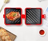 Sandwichmaker Mikrowellen, Silikon Sandwichtoaster 16 x 16 cm, Kontaktgrill Abnehmbare Platten und Silikonschale, Plattengriller zum Bacon Sandwich Panini Grillen Toastie