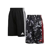 adidas Youth 2-Pack Short, Black/Black Camo, Medium