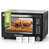 Stillstern Minibackofen mit Umluft 45L (DE Vers) Pizza Ø32, CYCLONE PRO+ Antihaftbesch, 13 Prog, Auftauen&Warmhalten, 8h Timer, Camping Mini Backofen mit Umluft Pizzaofen Mini Ofen klein Hähnchengrill