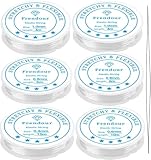 Gummiband für Armbänder, Elastisch Schmuckfaden 1.0mmX2, 0.8mmX2, 0.6mm und 0.4mm,6 Spools Transparent Elastische Schmuckfaden,Transparente Perlen Faden mit Perlennadel für Schmuckherstellung.