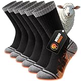 Stoeury Merino Wandersocken Herren Damen, Dicke Thermosocken Wintersocken, Warme Merinowolle Outdoor Socken, Anti Blase Gepolsterte Trekkingsocken, Atmungsaktiv Sportsocken 3 Paar, Schwarz 47-50