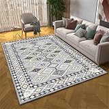 Boho Graphene Elektrischer Heizteppich, Fußbodenheizmatte, Infrarot-Strahlungs-Fußbodenheizung, Beheizter Bodenteppich, rutschfest, abstrakt, Vintage, große Teppiche für den Innenbereich,D,120*200cm