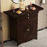 HARELA Altartisch Zur Meditation aus Bambus, Buddha-schrein-Altar, handgeschnitzter Hexenaltar Tisch, für Gebete, Wahrsagerei Entspannun, Meditationstische(Walnut,66 * 40cm/26 * 15.7in)