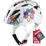 ALPINA XIMO - Leichter, Sicherer & Bruchfester Fahrradhelm Mit LED-Licht Für Kinder, White Flower, 47-51 cm