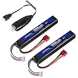 URGENEX Airsoft Akku 11.1V 1500mAh 35C High Discharge Rate Lipo Battery Pack with Deans T Plug Rechargeable 3S Lipo Battery for Airsoft Model Guns