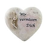 PrimoLiving Grabschmuck Gedenkstein Grabstein (Herz Wir vermissen Dich)