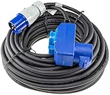 CEE Verlängerungskabel 25Meter IP44 Stecker Kupplung mit Schutzdeckel 230V I H07RNF 3G2,5 Für Wohnwagen Camping Caravan Wohnmobil