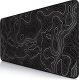 Owege Gaming Mauspad XXL 900 x 400 mm Artistic Curve Mousepad Groß Vernähte Kanten WassXerdicht Anti-Rutsch für PC, MacBook,Laptop Verbessert Präzision und GeschwindigkeiX