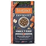 INSTINCT Raw Boost Getreidefreies Rezept mit natürlichem Trockenfutter für Hunde, 4 lb. Bag, Lachsfarben