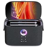 Ikarao Karaoke-Maschine - Komplettsystem mit Textanzeige, 2 Mikrofonen, 140W, Bluetooth, HDMI-Anschluss, selbstaufladend, für Karafun-App, ideal für Home-Party & Fernseher （Shell S2）