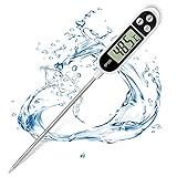 Grillthermometer Fleischthermometer thermometer Küchenthermometer Bratenthermometer Kochthermometer mit 3s Sofortiges Auslesen LCD Bildschirm und Lange Sonde für Küche, Grill, BBQ, Essen