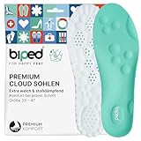 biped Cloud extra weiche Einlegesohlen für Alltag, Sport und Arbeitsschuhe - Orthopädisch dämpfende Schuheinlagen mit Fersenpolster – Massage Schaumstoff Einlagen z2938(mint,45-47)