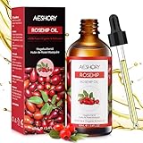 AESHORY Hagebuttenöl 100ml 100% Rein Natürlich, Kaltgepresst, Unraffiniert, Vegan - Natural Moisturiser Premium Hagebuttenkernöl für Gesicht, Körper, Haare, Haut, Nägel