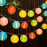ENLACE Lichterkette Lampion, 1,5M 10 LED Lampion Lichterkette Bunt Batterienbetriebene, Lampions Lichterketten für Hochzeit Garten Terrasse Party Balkon Deko Innen Außen