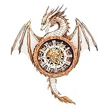 Cutywood 3D Holzpuzzle Erwachsene, 3D Puzzle Drachen Uhr mit Römischen Ziffern, DIY Holzpuzzle Modellbausatz für Dekorationen, Praktisches Geschenk für Familie und Freunde(37.4cm*33.2cm)