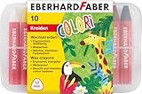 Eberhard Faber 524011 - Wachsmalkreide Colori, 10 wasserfeste Wachsmalstifte im Kunststoffetui