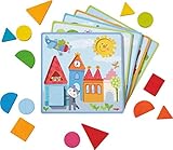 HABA 302949 - Zuordnungsspiel Tierische Abenteuer , Sortierspiel mit 5 Motivkarten und 15 Holzbausteinen in unterschiedlichen Formen und Farben , Spielzeug aus Holz und Pappe ab 18 Monaten