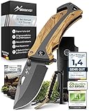 BERGKVIST® K29 Titanium Klappmesser (Einhandmesser) - 3-in-1 Outdoor Messer mit Glasbrecher, Gurtschneider & Feuerstahl - ausgezeichnet mit dem Bronze A' Design Award 2021